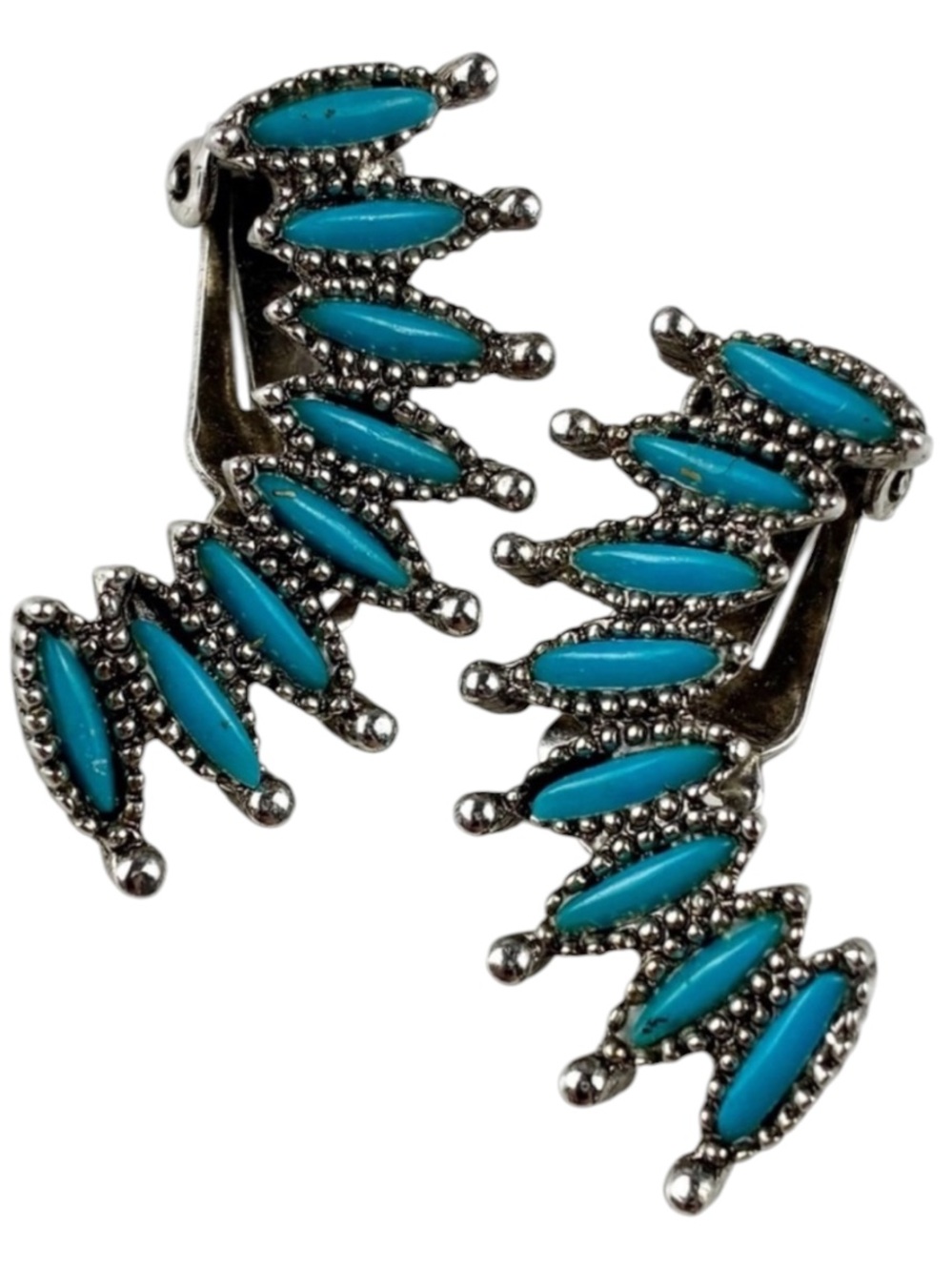 Vintage Turquoise NeedlePoint Earrings